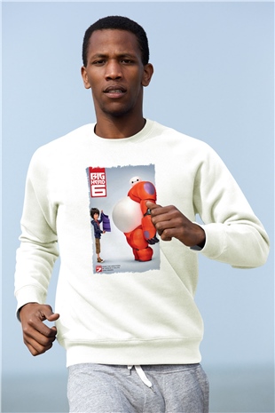 Big Hero Beyaz Unisex Sweatshirt