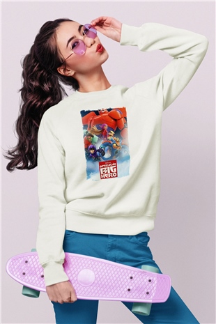 Big Hero Beyaz Unisex Sweatshirt