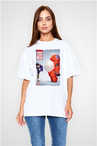 Big Hero Beyaz Oversize Tişört Oversize T-shirt