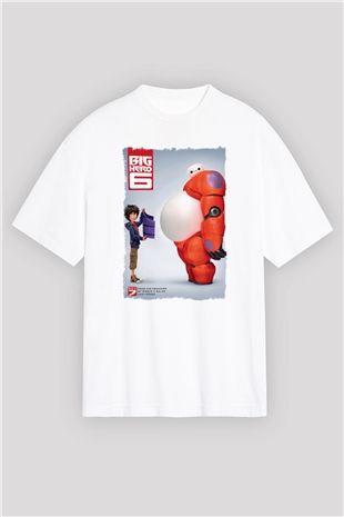 Big Hero Beyaz Oversize Tişört Oversize T-shirt