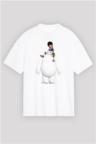 Big Hero Beyaz Oversize Tişört Oversize T-shirt