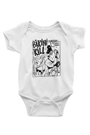 Bikini Kill Baskılı Beyaz Unisex Bebek Body - Zıbın