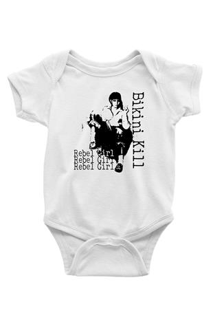 Bikini Kill Baskılı Beyaz Unisex Bebek Body - Zıbın