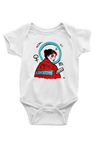 Bikini Kill Baskılı Beyaz Unisex Bebek Body - Zıbın