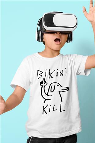 Bikini Kill Baskılı Beyaz Unisex Beyaz Çocuk Tişört - Tshirt