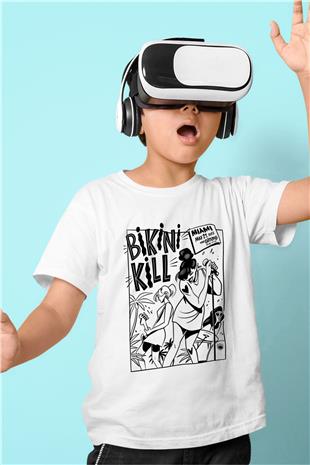 Bikini Kill Baskılı Beyaz Unisex Beyaz Çocuk Tişört - Tshirt