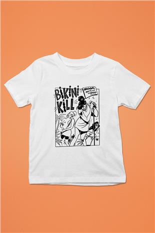 Bikini Kill Baskılı Beyaz Unisex Beyaz Çocuk Tişört - Tshirt