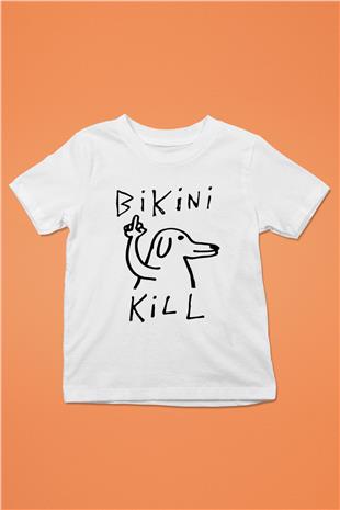 Bikini Kill Baskılı Beyaz Unisex Beyaz Çocuk Tişört - Tshirt