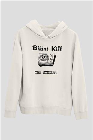 Bikini Kill Baskılı Beyaz Unisex Kapüşonlu Sweatshirt