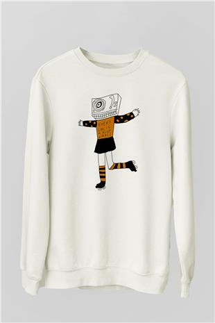 Bikini Kill Baskılı Beyaz Unisex Sweatshirt