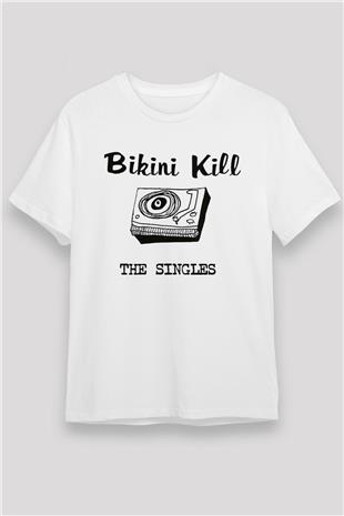 Bikini Kill Baskılı Unisex Beyaz Tişört - Tshirt