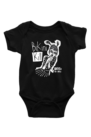 Bikini Kill Baskılı Unisex Siyah Bebek Body - Zıbın