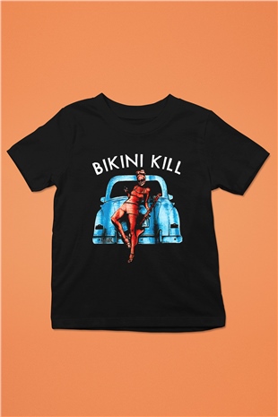 Bikini Kill Baskılı Unisex Siyah Çocuk Tişört - Tshirt