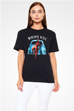 Bikini Kill Baskılı Unisex Siyah Tişört - Tshirt