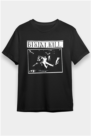 Bikini Kill Baskılı Unisex Siyah Tişört - Tshirt