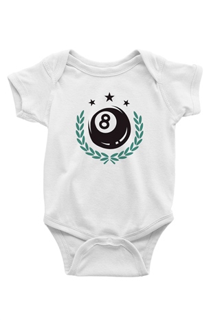 Bilardo Beyaz Bebek Body - Zıbın