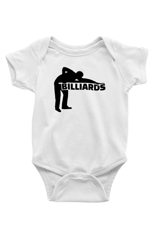 Bilardo Beyaz Bebek Body - Zıbın