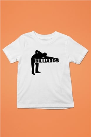 Bilardo Beyaz Unisex Çocuk Tişört