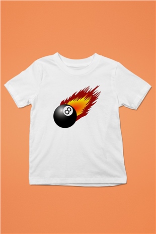 Bilardo Beyaz Unisex Çocuk Tişört