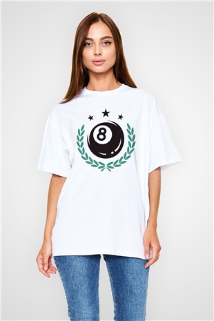 Bilardo Beyaz Oversize Tişört Oversize T-shirt - TişörtFabrikası
