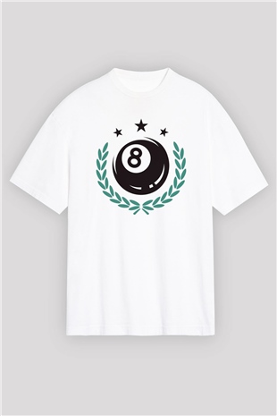Bilardo Beyaz Oversize Tişört Oversize T-shirt - TişörtFabrikası