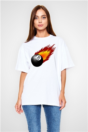 Bilardo Beyaz Oversize Tişört Oversize T-shirt - TişörtFabrikası