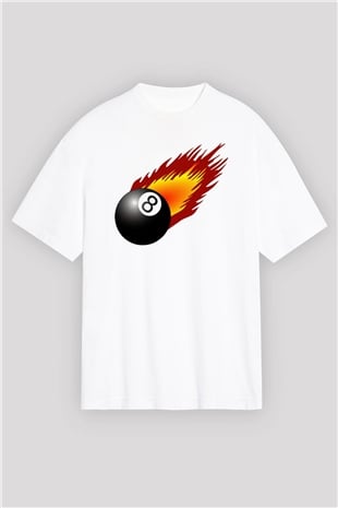 Bilardo Beyaz Oversize Tişört Oversize T-shirt - TişörtFabrikası