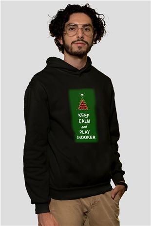 Bilardo Siyah Unisex Hoodie