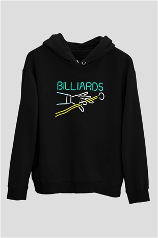 Bilardo Siyah Unisex Hoodie