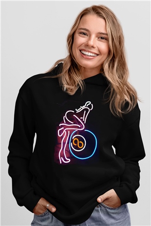 Bilardo Siyah Unisex Kapüşonlu Sweatshirt