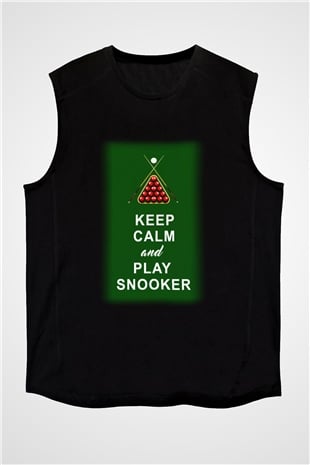 Bilardo Siyah Unisex Kolsuz Tişört