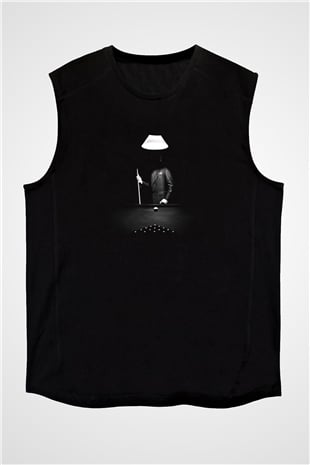 Bilardo Siyah Unisex Kolsuz Tişört