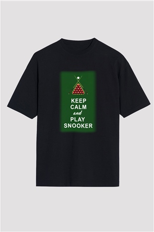 Bilardo Siyah Unisex Oversize Tişört T-Shirt