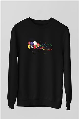 Bilardo Siyah Unisex Sweatshirt