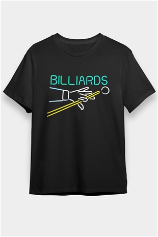 Bilardo Siyah Unisex Tişört T-Shirt - TişörtFabrikası