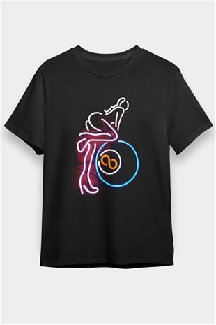 Bilardo Siyah Unisex Tişört T-Shirt - TişörtFabrikası