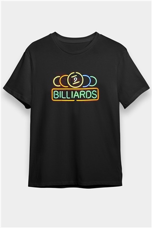 Bilardo Siyah Unisex Tişört T-Shirt - TişörtFabrikası