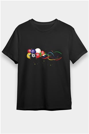 Bilardo Siyah Unisex Tişört T-Shirt - TişörtFabrikası
