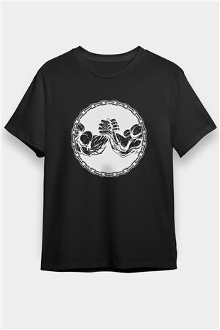 Bilek Güreşi - Arm Wrestling Baskılı Unisex Siyah Tişört - Tshirt