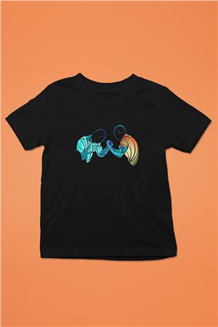 Bilek Güreşi - Arm Wrestling Baskılı Unisex Siyah Çocuk Tİşörtü - Tshirt