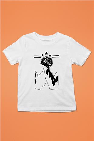 Bilek Güreşi Baskılı Unisex Beyaz Çocuk Tişört - Tshirt