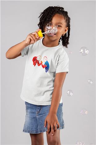 Bilek Güreşi Baskılı Unisex Beyaz Çocuk Tişört - Tshirt
