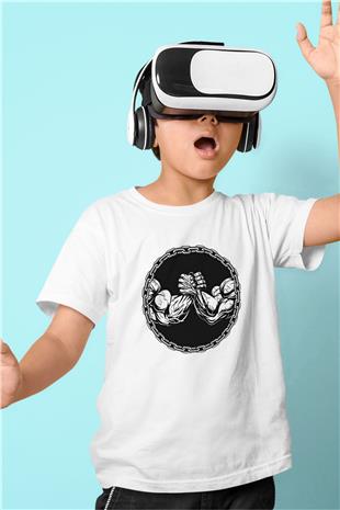 Bilek Güreşi Baskılı Unisex Beyaz Çocuk Tişört - Tshirt