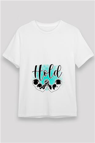 Bilek Güreşi Baskılı Unisex Beyaz Tişört - Tshirt
