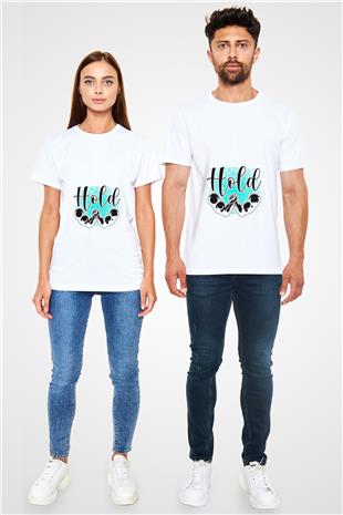 Bilek Güreşi Baskılı Unisex Beyaz Tişört - Tshirt