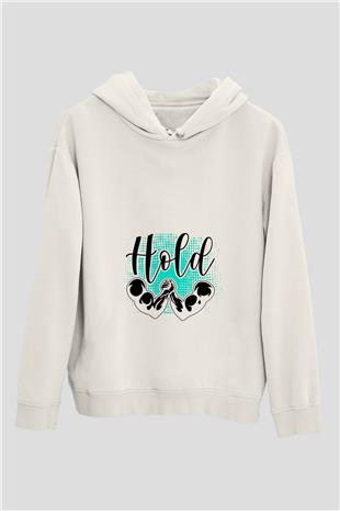 Bilek Güreşi Baskılı Unisex Ekru Hoodie