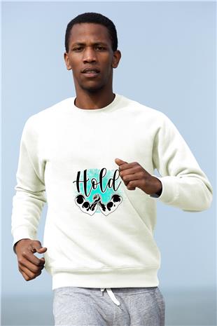 Bilek Güreşi Baskılı Unisex Ekru Sweatshirt