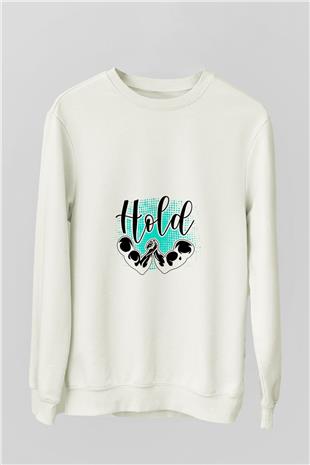 Bilek Güreşi Baskılı Unisex Ekru Sweatshirt