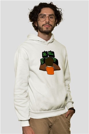 Bilgisayar programcısı Beyaz Unisex Hoodie