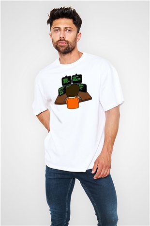 Bilgisayar programcısı Beyaz Unisex Oversize Tişört T-Shirt